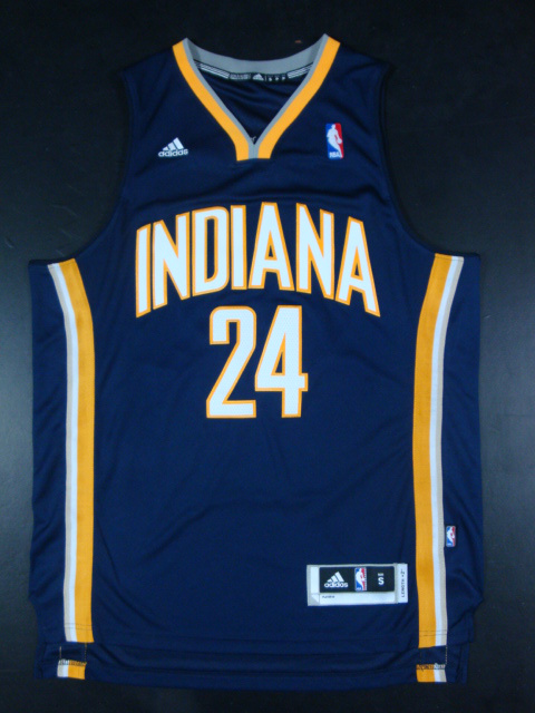  NBA Indiana Pacers 24 Paul George New Revolution 30 Swingman Road Dark Blue Jersey